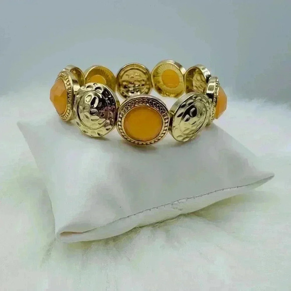 Goldie Light Orange  Statement Bracelet - Picture 3 of 5